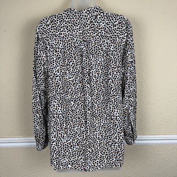 Old Navy Womens 1x Plus Size Leopard Print Relaxed Button Down Shirt - Picture 5 of 12